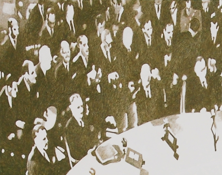 'Brussel 1967' (detail), 150 x 190 cm; kleurpotlood op papier; 2007