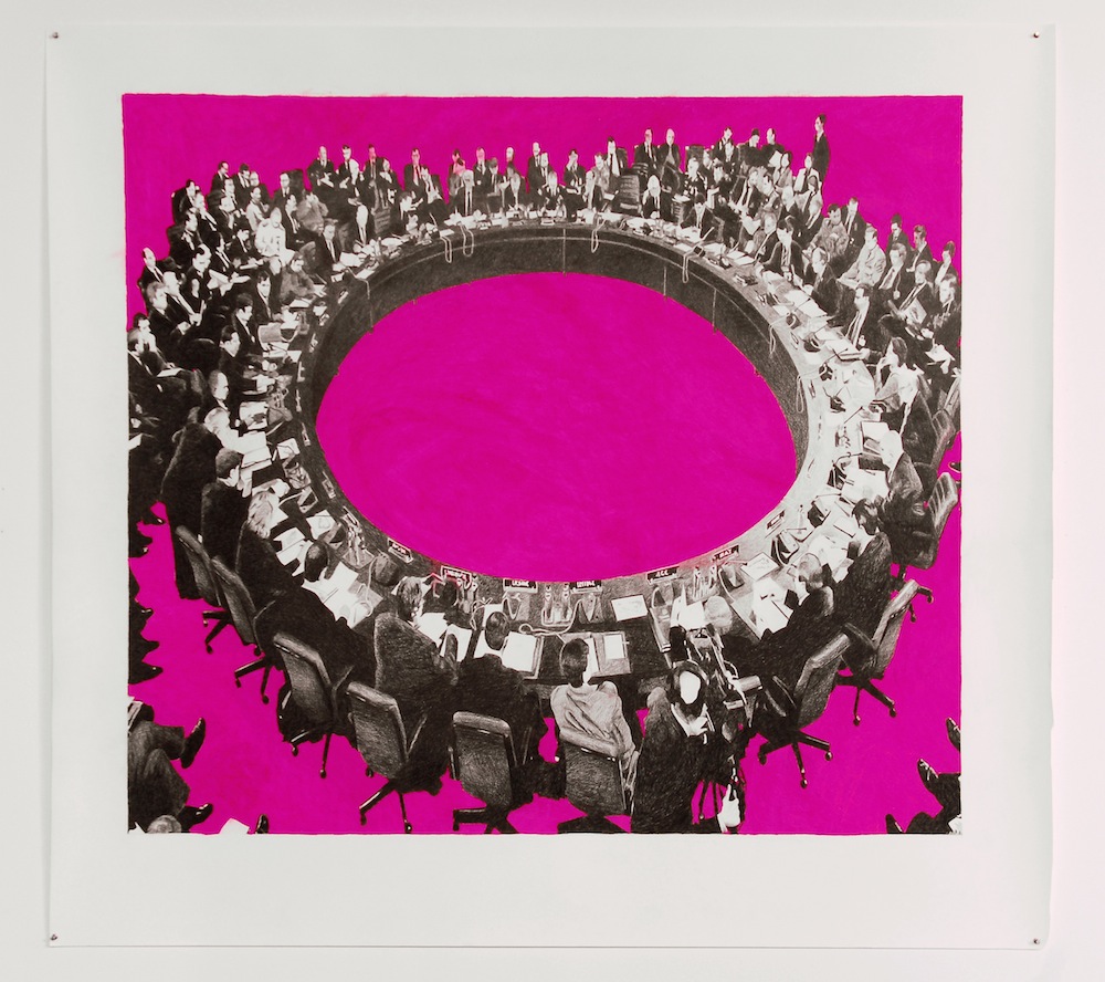 'Brussel 2005' , 150 x 175 cm; kleurpotlood en pastelkrijt op papier; 2007