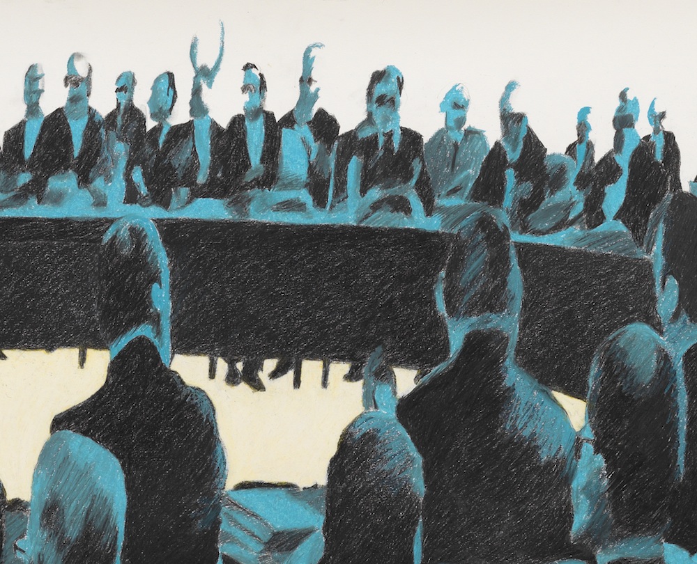 'Noordwijk' (detail), 130 x 155 cm; kleurpotlood en oliepastel op papier; 2010