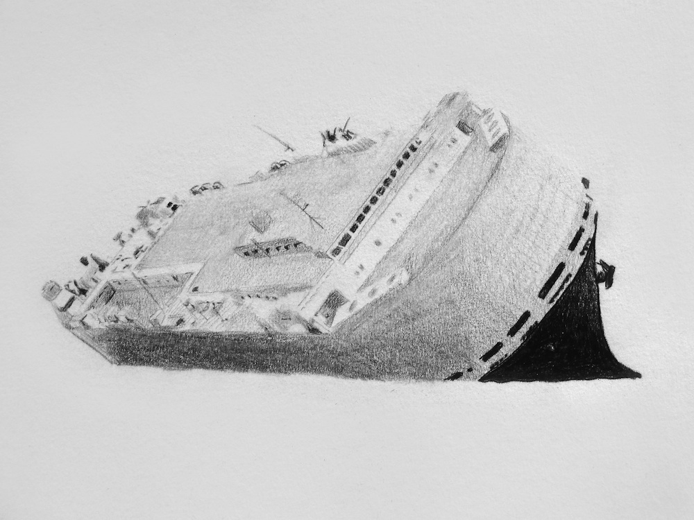 Stranded #3, 18 x 28 cm; kleurpotlood op papier, 2014